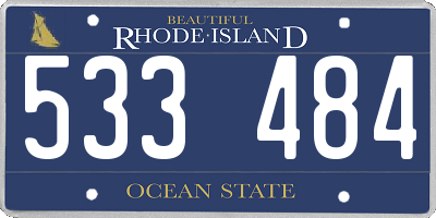 RI license plate 533484
