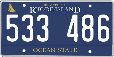 RI license plate 533486