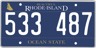RI license plate 533487