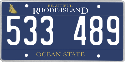 RI license plate 533489