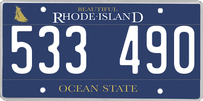 RI license plate 533490
