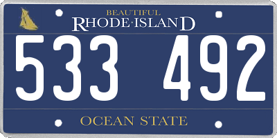 RI license plate 533492