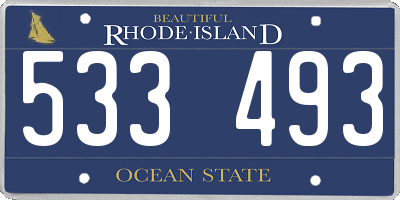 RI license plate 533493