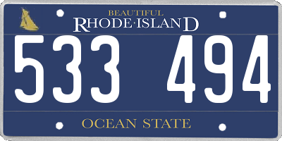 RI license plate 533494