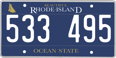 RI license plate 533495