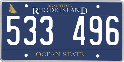 RI license plate 533496