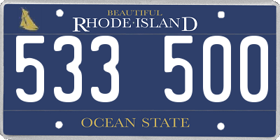 RI license plate 533500