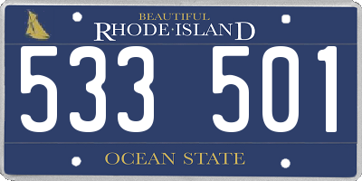 RI license plate 533501