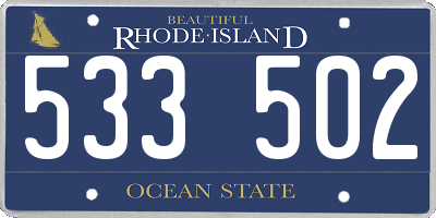 RI license plate 533502