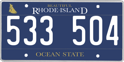 RI license plate 533504