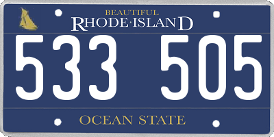 RI license plate 533505