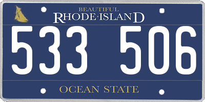 RI license plate 533506