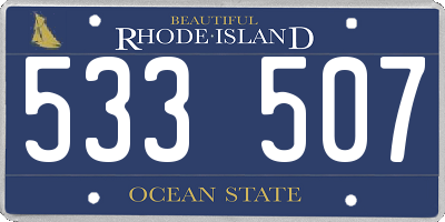 RI license plate 533507