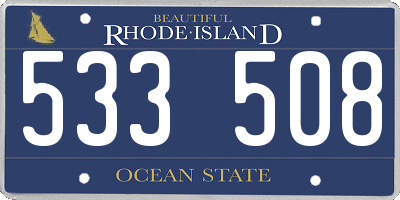 RI license plate 533508