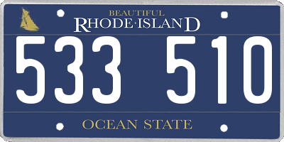 RI license plate 533510