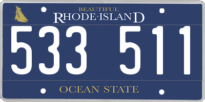 RI license plate 533511