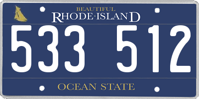 RI license plate 533512