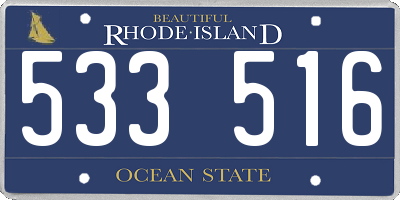 RI license plate 533516