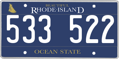 RI license plate 533522