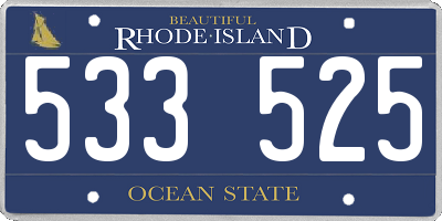 RI license plate 533525