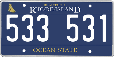 RI license plate 533531