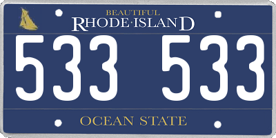 RI license plate 533533