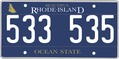 RI license plate 533535