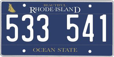 RI license plate 533541