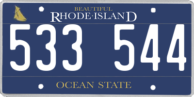 RI license plate 533544