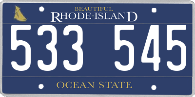 RI license plate 533545