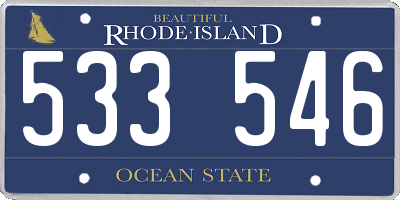 RI license plate 533546
