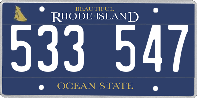 RI license plate 533547