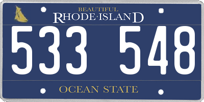 RI license plate 533548