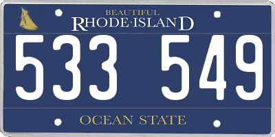 RI license plate 533549