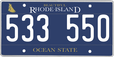 RI license plate 533550