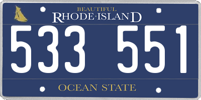 RI license plate 533551