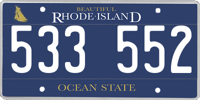 RI license plate 533552