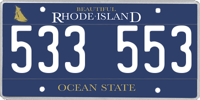 RI license plate 533553