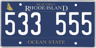 RI license plate 533555