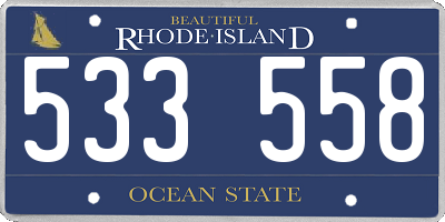RI license plate 533558