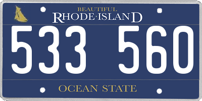 RI license plate 533560