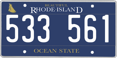 RI license plate 533561