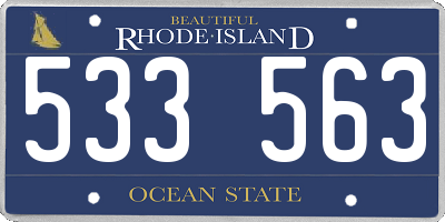 RI license plate 533563