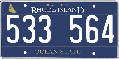 RI license plate 533564