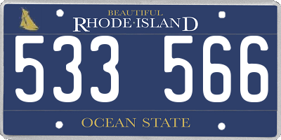 RI license plate 533566