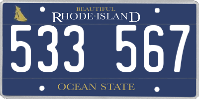 RI license plate 533567