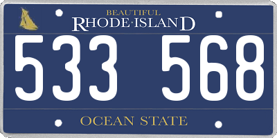 RI license plate 533568