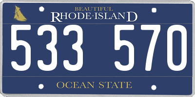RI license plate 533570