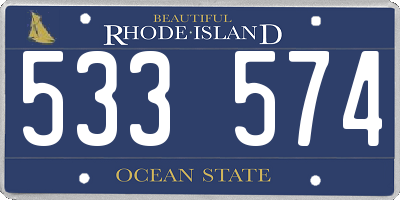 RI license plate 533574