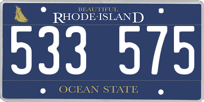 RI license plate 533575